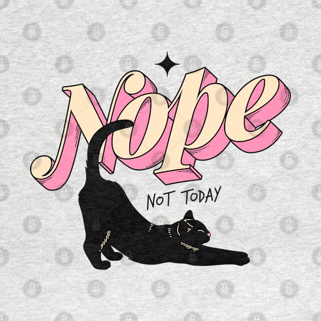 Monday Nope Black Cat in pink by The Charcoal Cat Co.